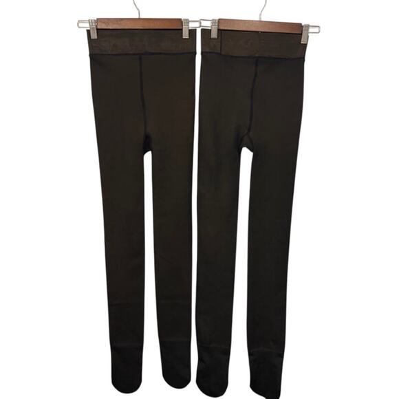 Vertvie Fleece Lined Tights LOT OF 2 Womens Sz L/XL Brown Elastic Waist NEW - Picture 4 of 9